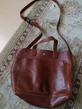 Portland Leather Brown Leather Crossbody Tote